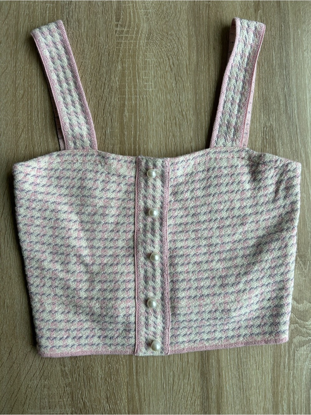 Sandro Pink Purple Tweed Tank
